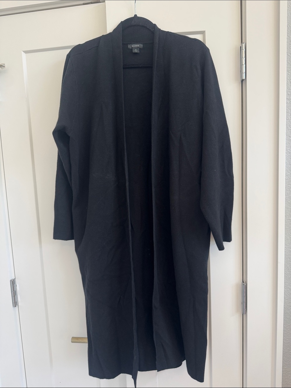 Halogen Black Longline Open-Front Knit Cape
